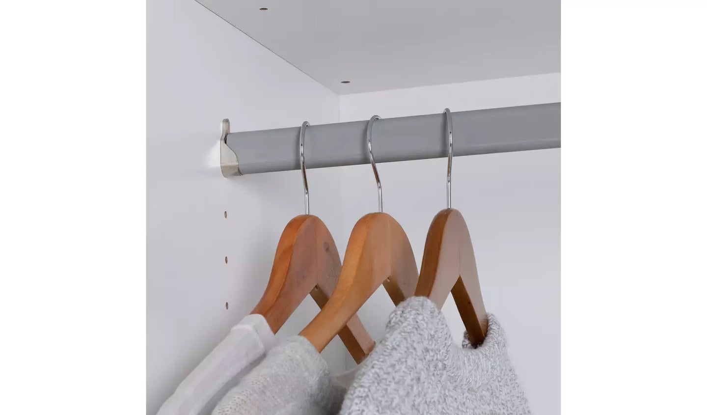 Habitat Munich Panelled 3 Door Mirror Wardrobe - Grey